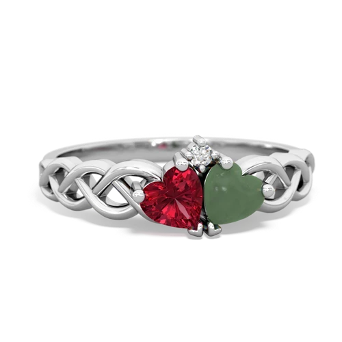 lab ruby-jade celtic braid ring