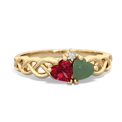 lab ruby-jade celtic braid ring