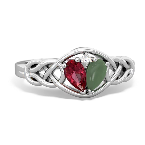 lab ruby-jade celtic knot ring