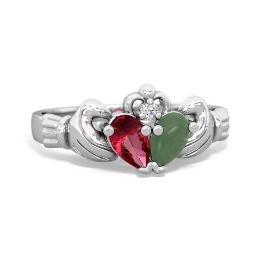 lab ruby-jade claddagh ring