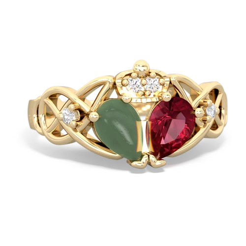 lab ruby-jade claddagh ring