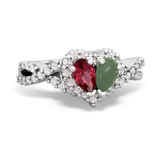 lab ruby-jade engagement ring