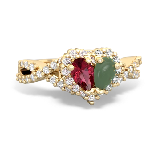 lab ruby-jade engagement ring