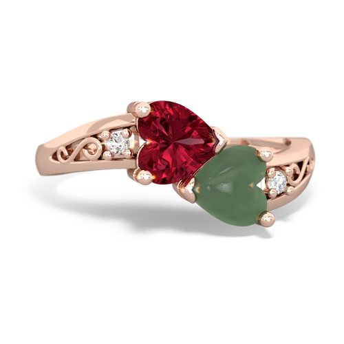 lab ruby-jade filligree ring