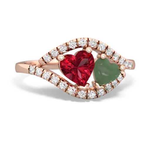 lab ruby-jade mother child ring