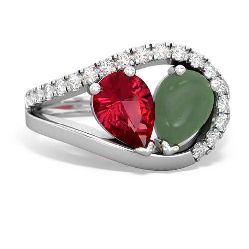 lab ruby-jade pave heart ring