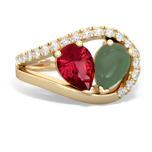 lab ruby-jade pave heart ring