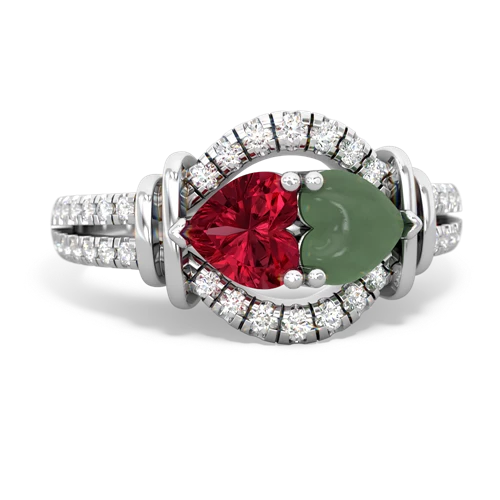 lab ruby-jade pave keepsake ring