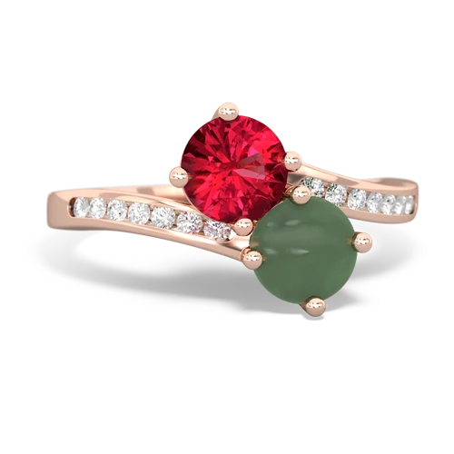 lab ruby-jade two stone channel ring