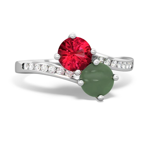 lab ruby-jade two stone channel ring