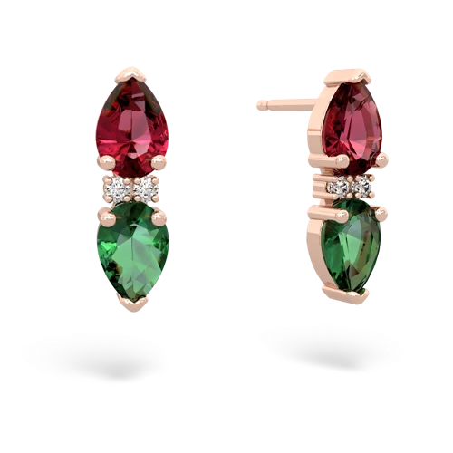 lab ruby-lab emerald bowtie earrings