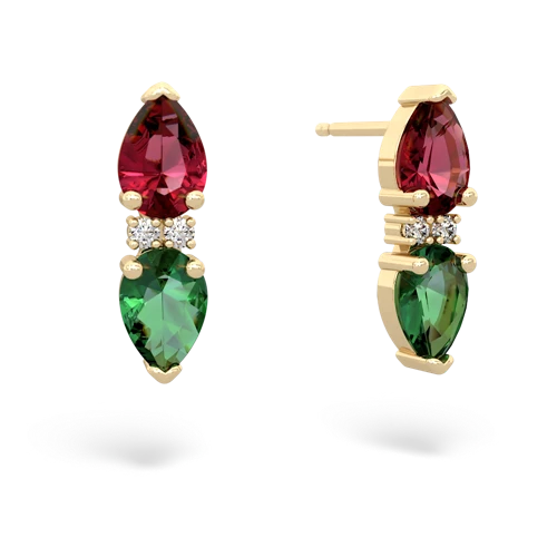 lab ruby-lab emerald bowtie earrings