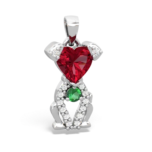 lab ruby-lab emerald birthstone puppy pendant