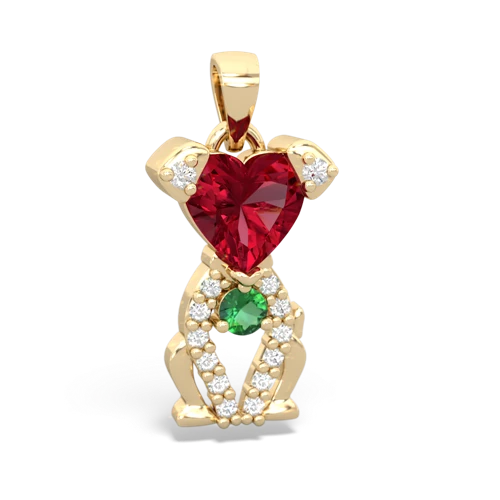 lab ruby-lab emerald birthstone puppy pendant