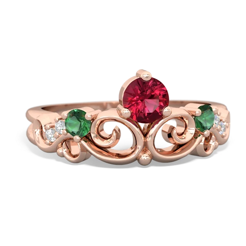 lab ruby-lab emerald crown keepsake ring