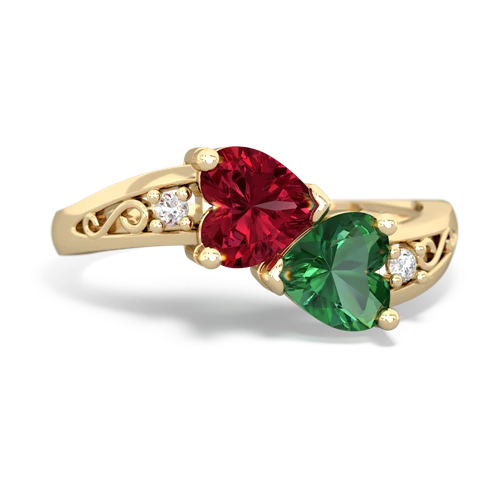 lab ruby-lab emerald filligree ring