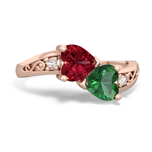 lab ruby-lab emerald filligree ring