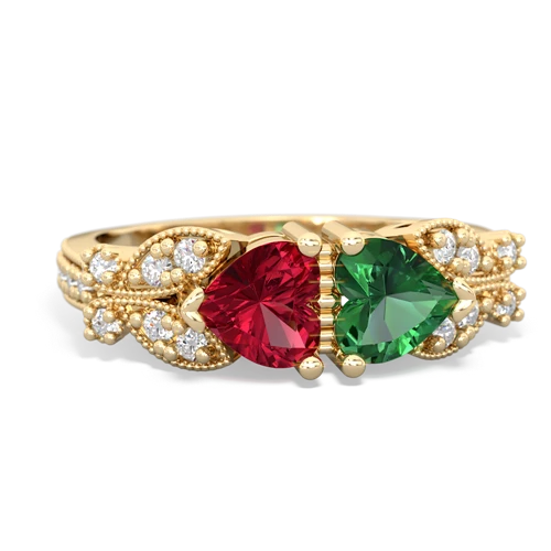 lab ruby-lab emerald keepsake butterfly ring