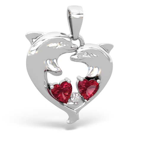 lab ruby-lab ruby dolphins pendant