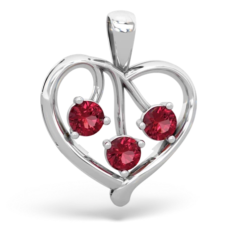 lab emerald-blue topaz love heart pendant