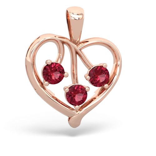 lab emerald-ruby love heart pendant