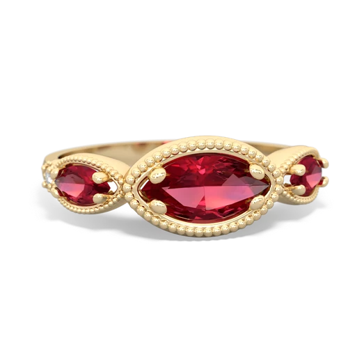 garnet-citrine milgrain marquise ring