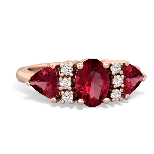 Lab Ruby Lab Created Ruby with Lab Created Ruby and Lab Created Alexandrite Antique Style Three Stone ring Ring