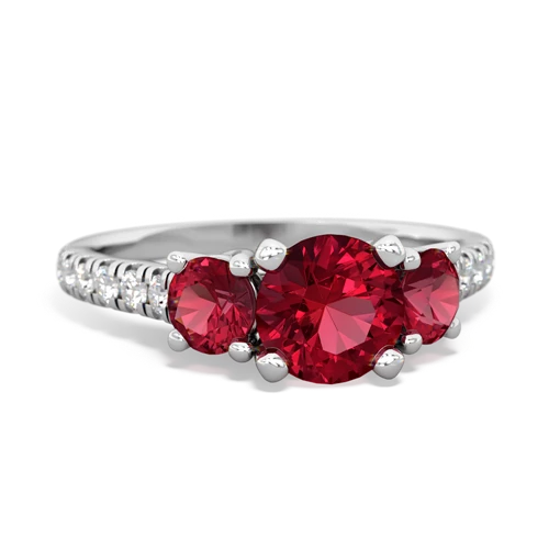 ruby-blue topaz trellis pave ring