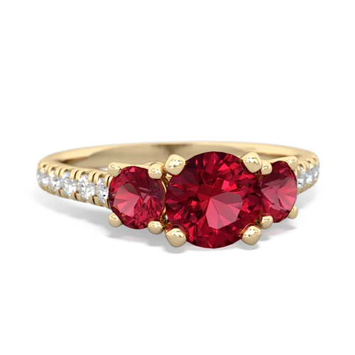 garnet-tanzanite trellis pave ring