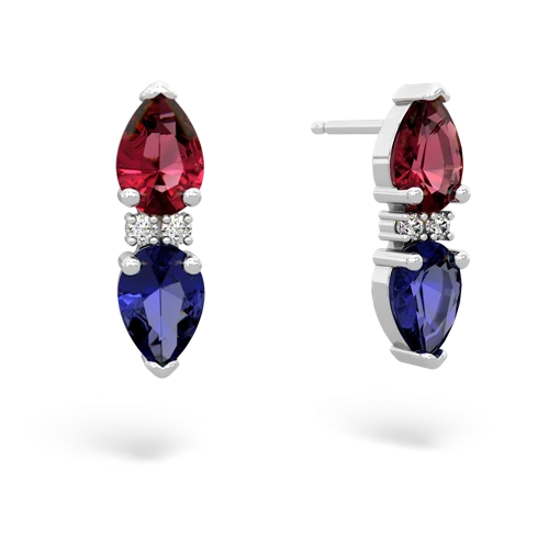 lab ruby-lab sapphire bowtie earrings