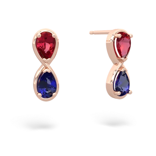 lab ruby-lab sapphire infinity earrings