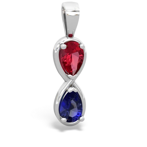 lab ruby-lab sapphire infinity pendant