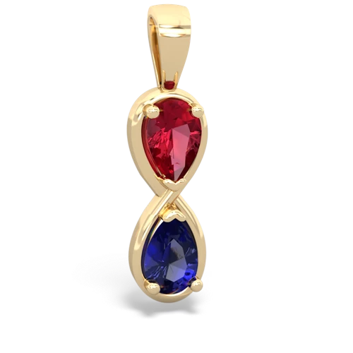 lab ruby-lab sapphire infinity pendant