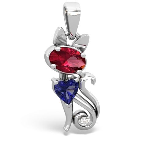 lab ruby-lab sapphire kitten pendant