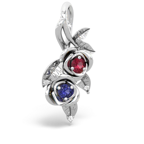 lab ruby-lab sapphire rose vine pendant