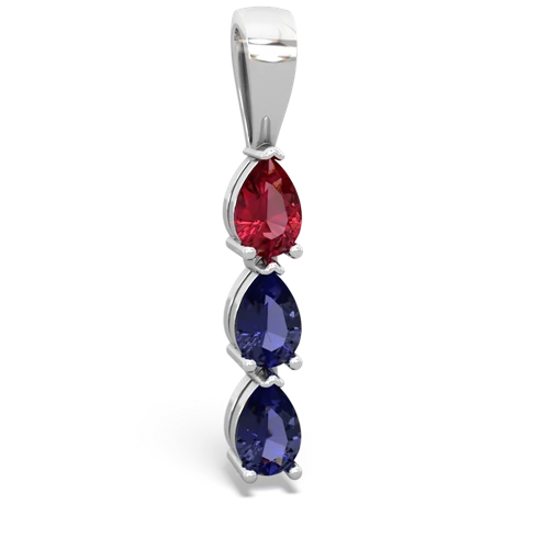 lab ruby-lab sapphire three stone pendant