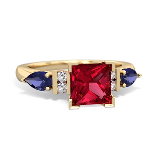 lab ruby-lab sapphire engagement ring