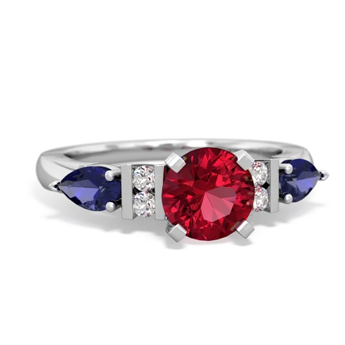 lab ruby-lab sapphire engagement ring