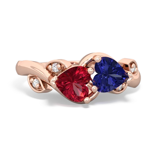 lab ruby-lab sapphire floral keepsake ring