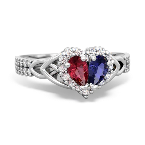 lab ruby-lab sapphire keepsake engagement ring