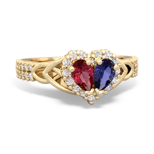 lab ruby-lab sapphire keepsake engagement ring