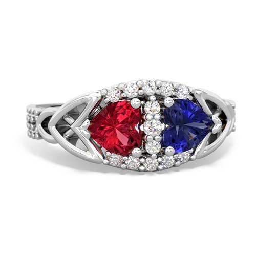 lab ruby-lab sapphire keepsake engagement ring