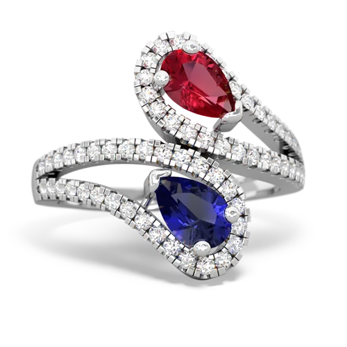 lab ruby-lab sapphire pave swirls ring