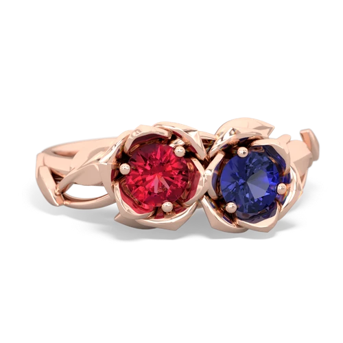 lab ruby-lab sapphire roses ring