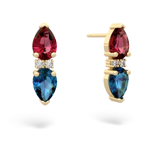 lab ruby-london topaz bowtie earrings