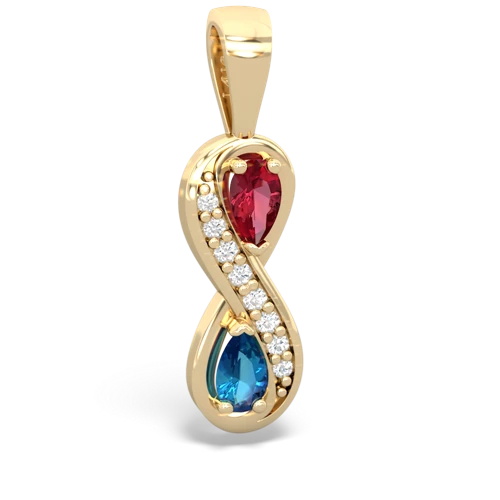 lab ruby-london topaz keepsake infinity pendant