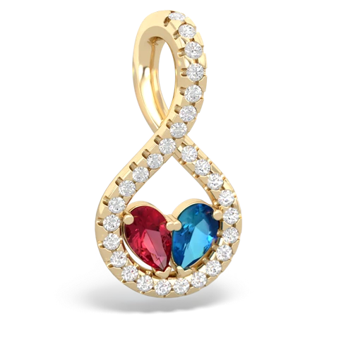 lab ruby-london topaz pave twist pendant