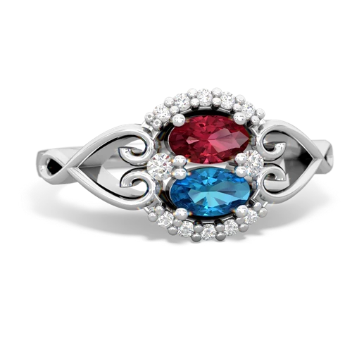 lab ruby-london topaz antique keepsake ring