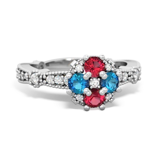 lab ruby-london topaz art deco engagement ring