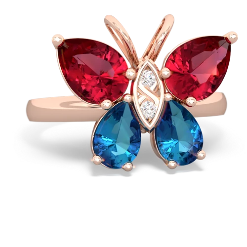 lab ruby-london topaz butterfly ring